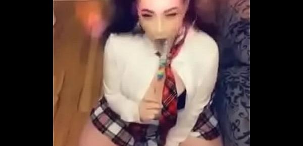  British schoolgirl squirts and gets a facial from big cock teacher